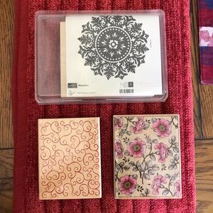 Background Rubber Stamps 2-New & 1-Like New